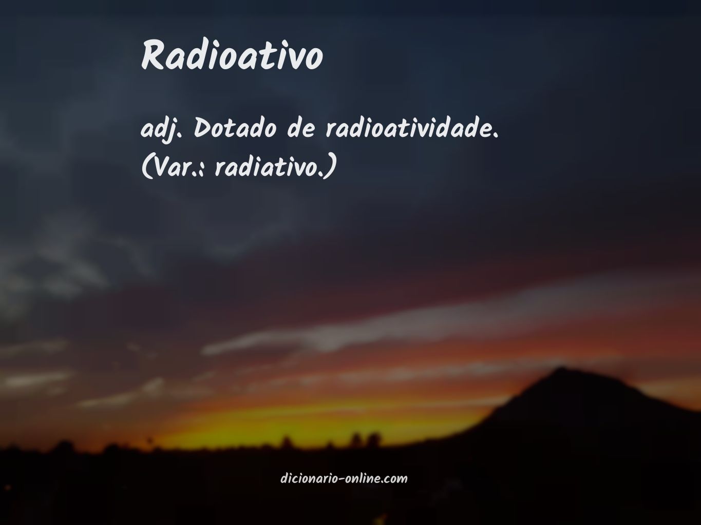 Significado de radioativo