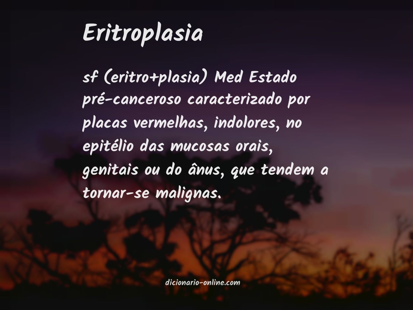 Significado de eritroplasia