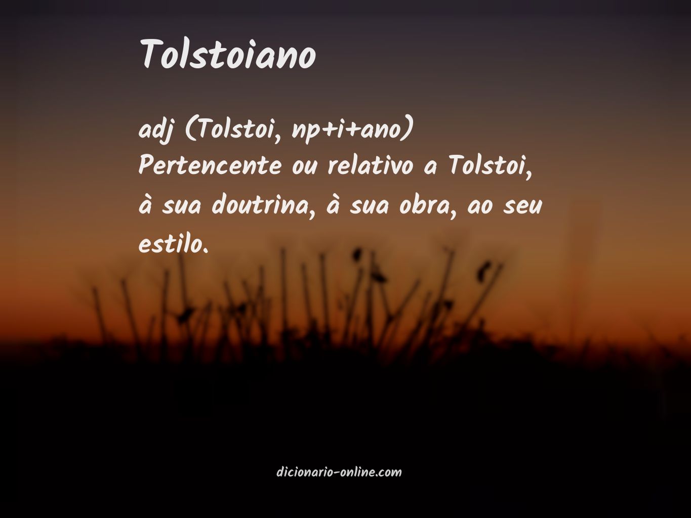 Significado de tolstoiano