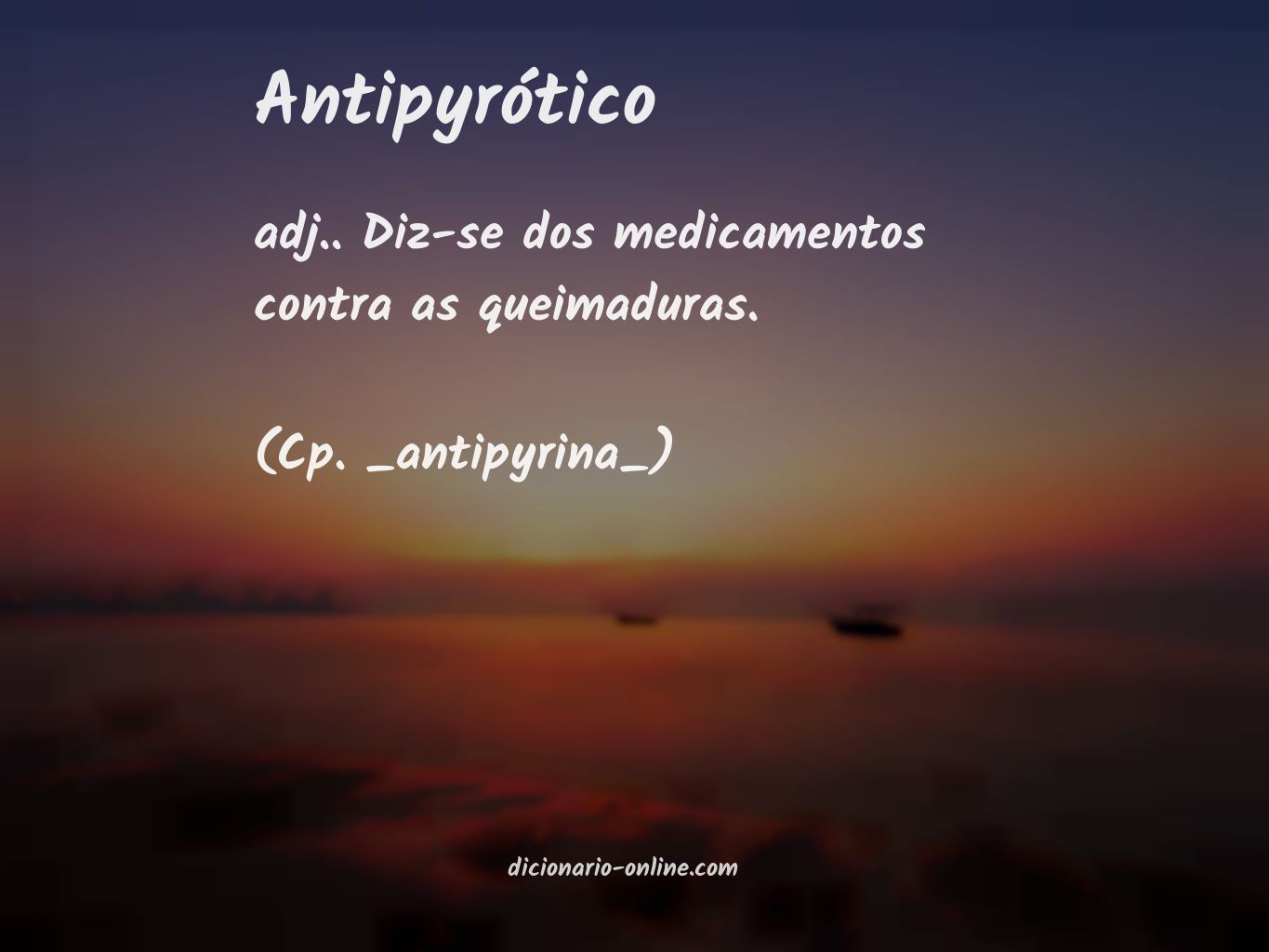 Significado de antipyrótico