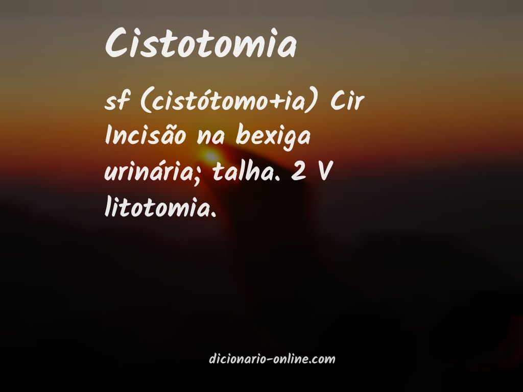 Significado de cistotomia