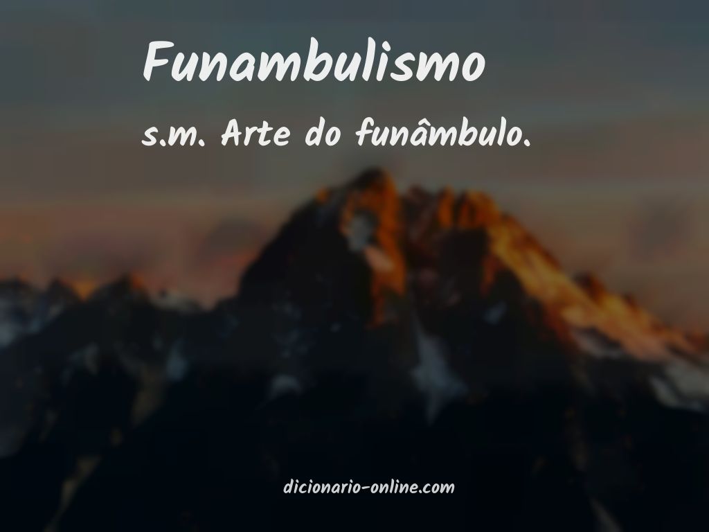 Significado de funambulismo