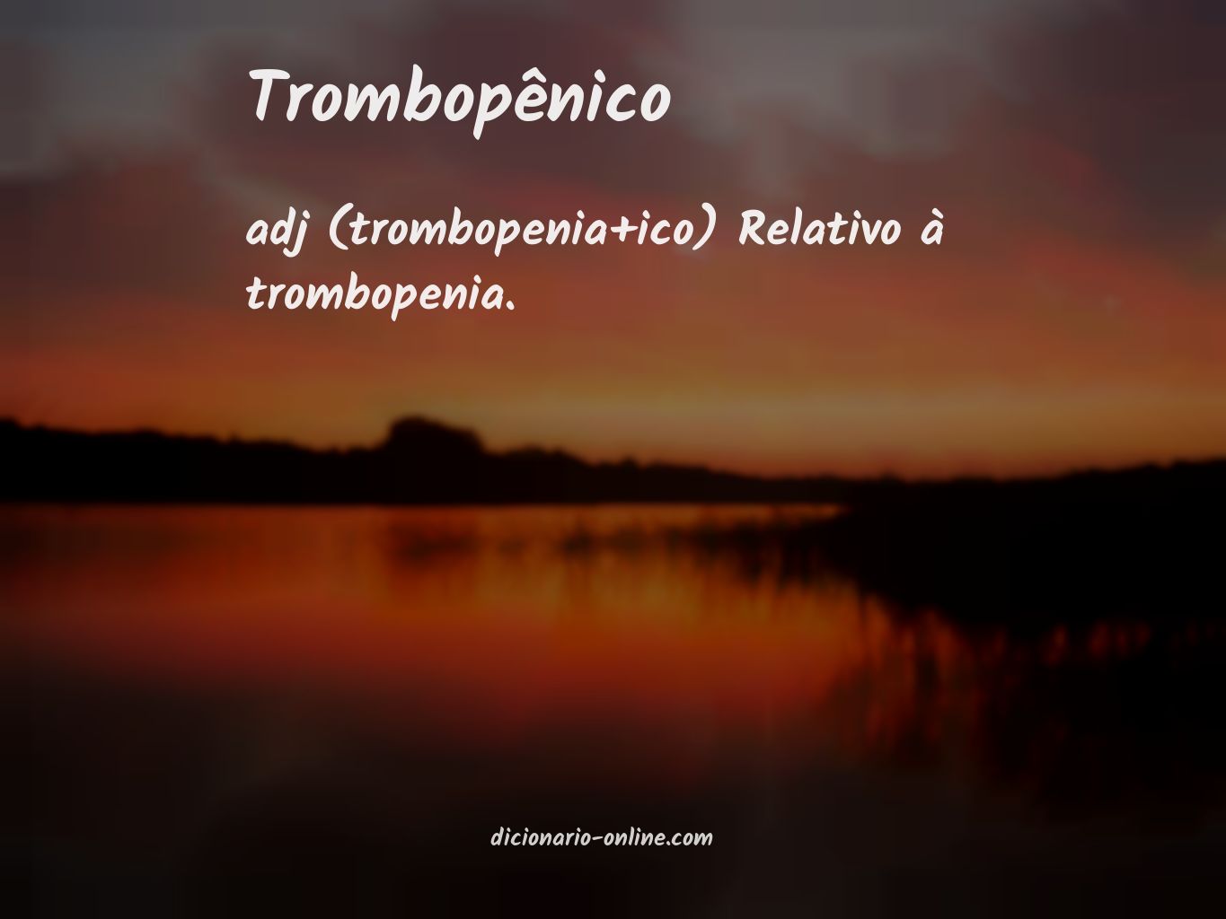 Significado de trombopênico
