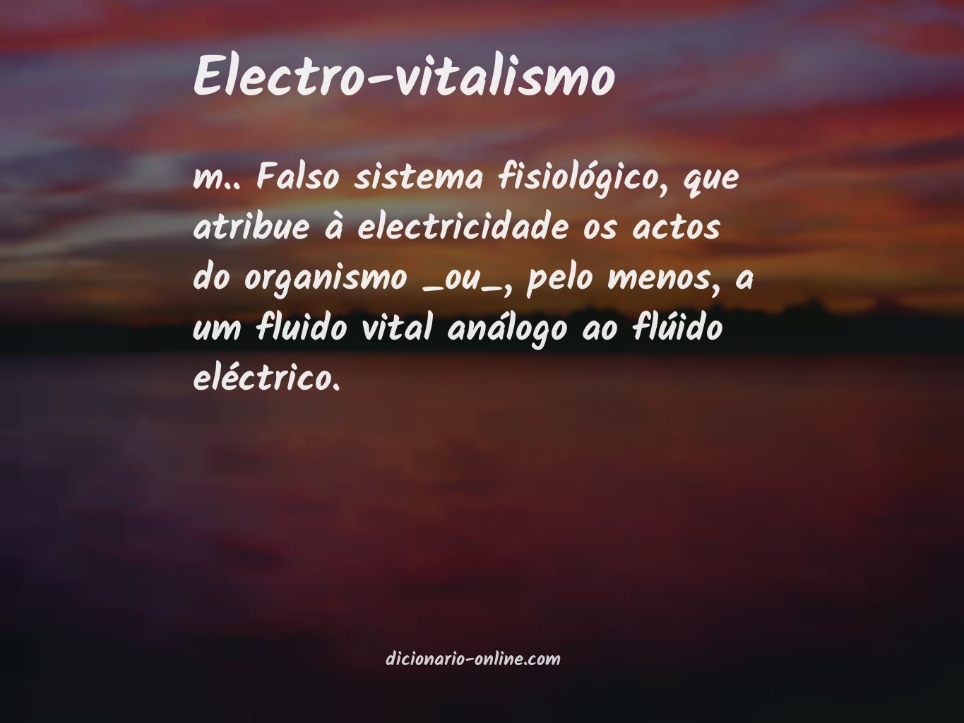 Significado de electro-vitalismo