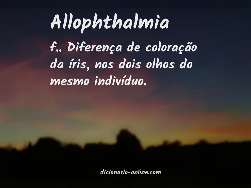 Significado de allophthalmia