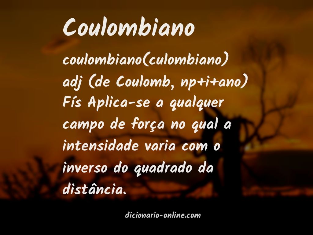Significado de coulombiano