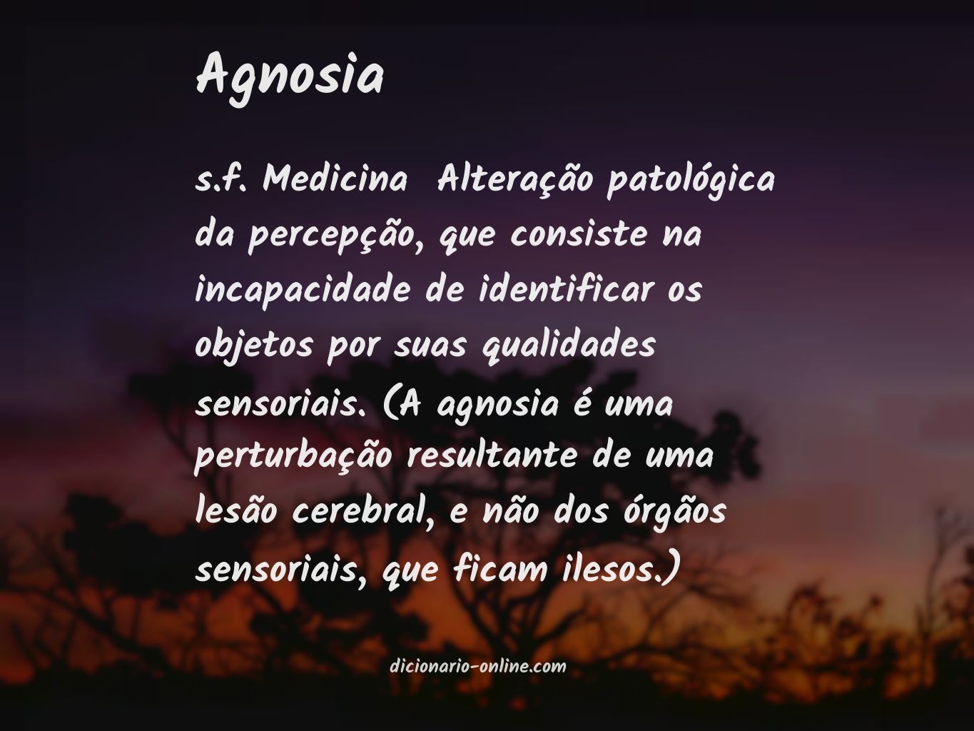 Significado de agnosia