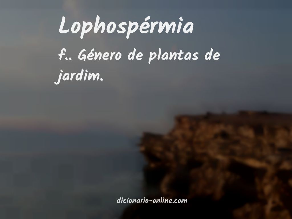 Significado de lophospérmia