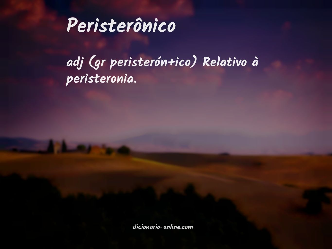 Significado de peristerônico