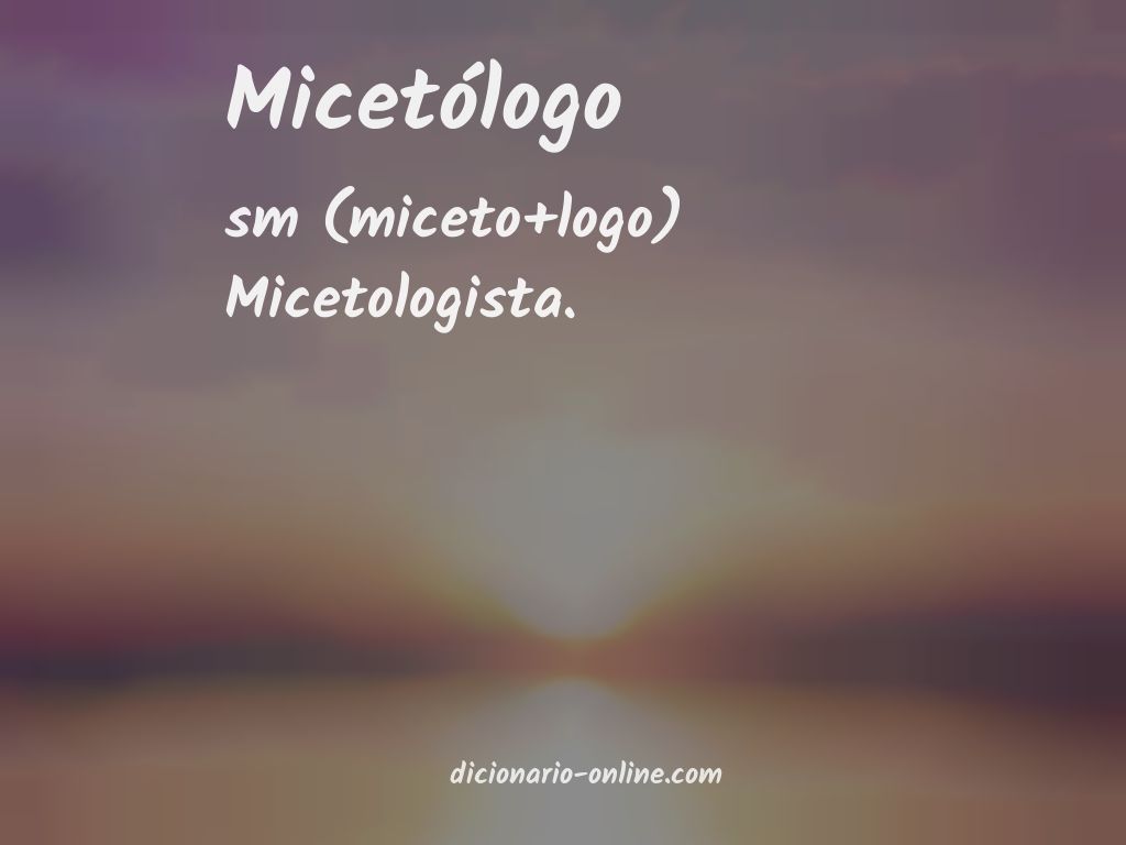 Significado de micetólogo