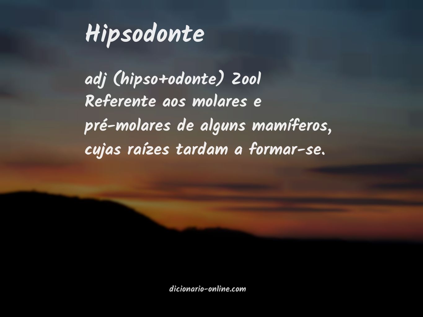 Significado de hipsodonte