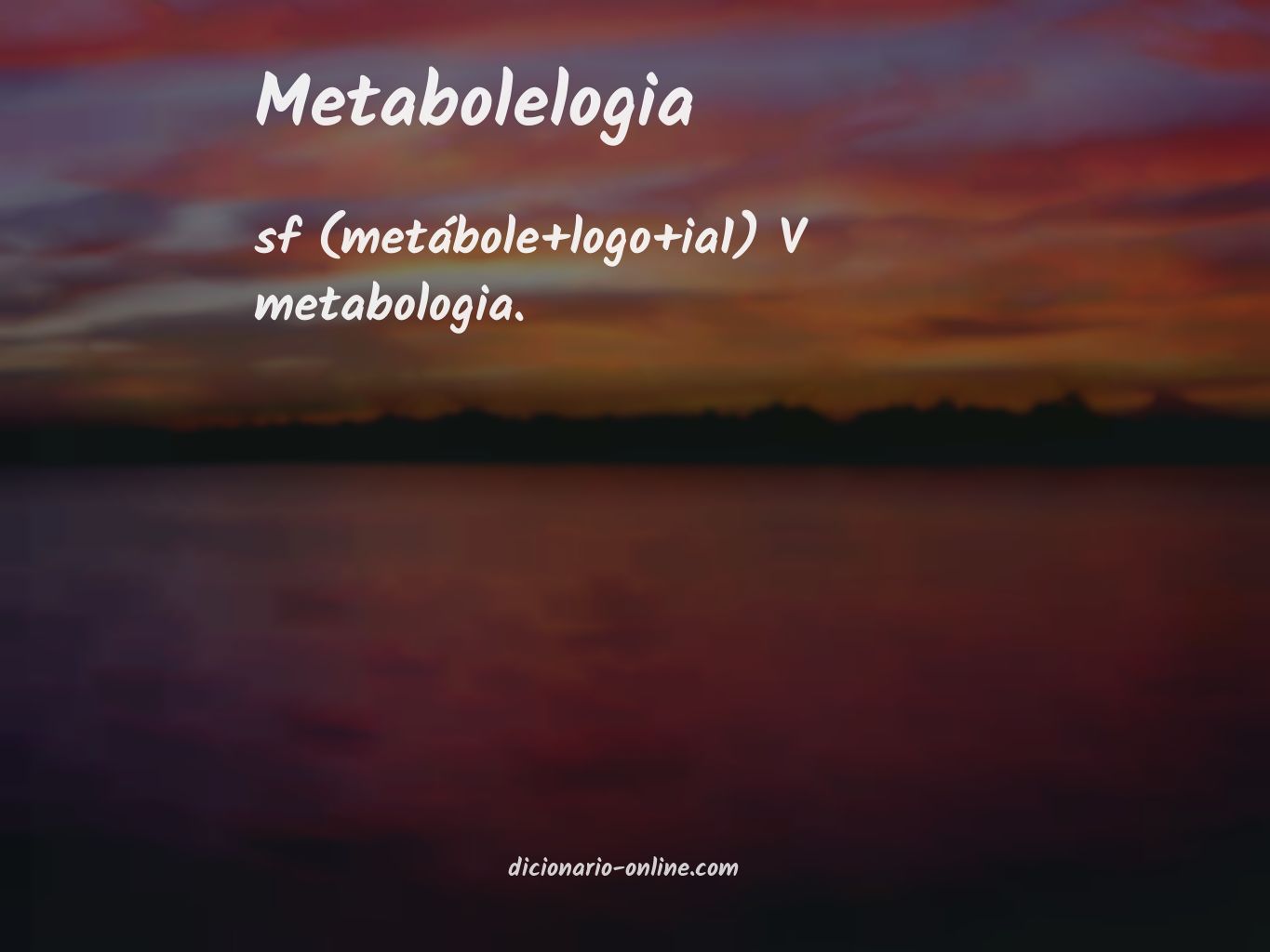 Significado de metabolelogia
