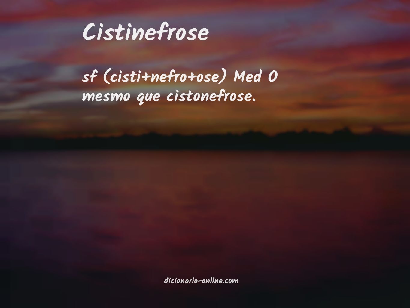 Significado de cistinefrose