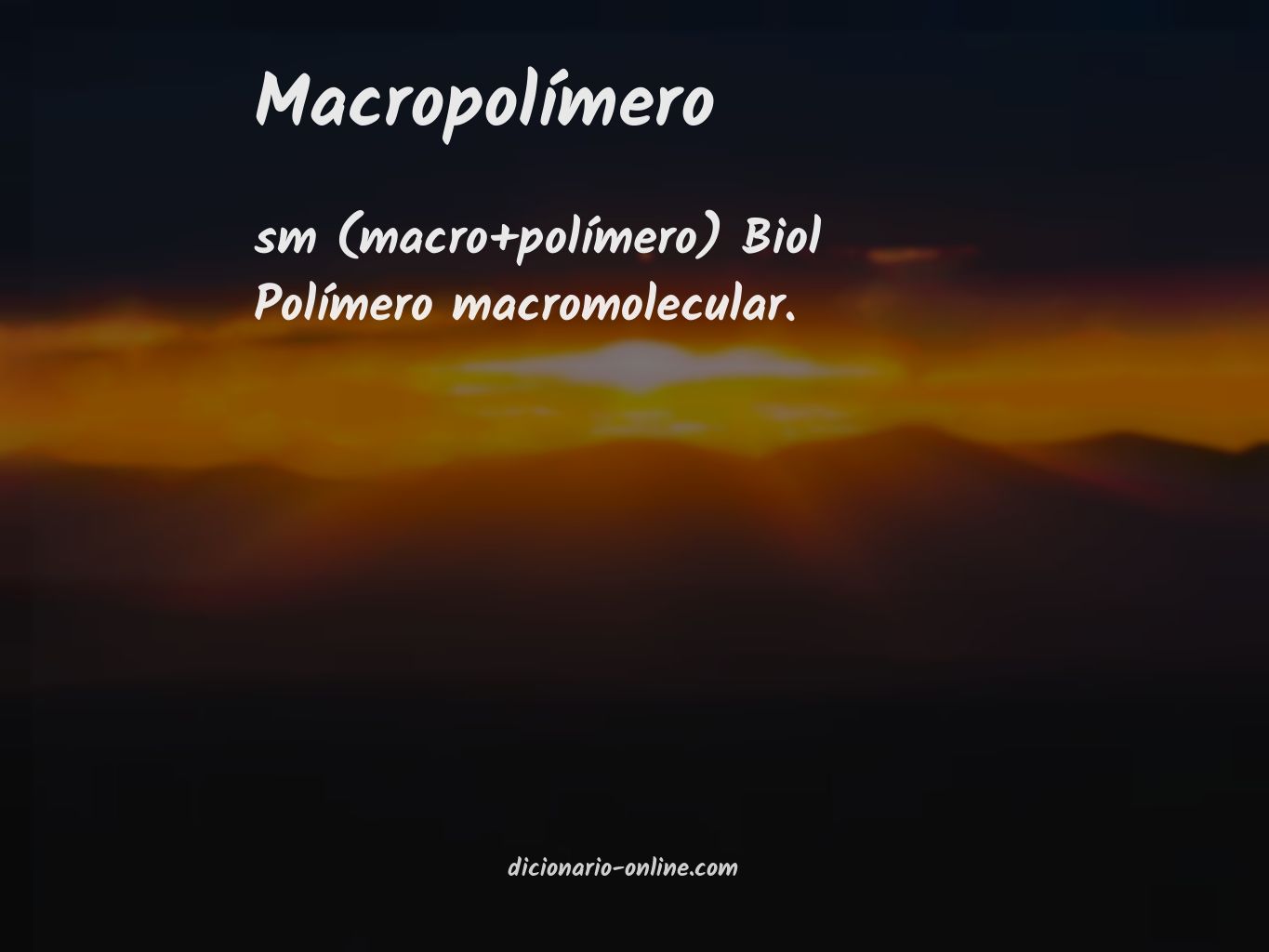 Significado de macropolímero