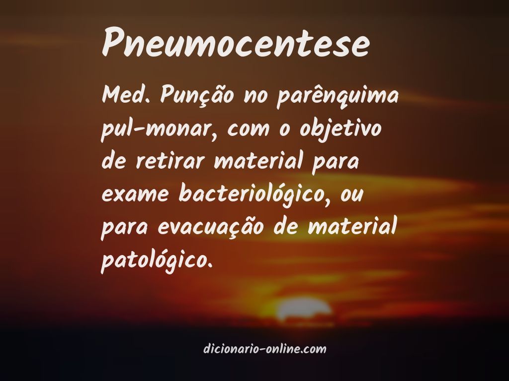 Significado de pneumocentese
