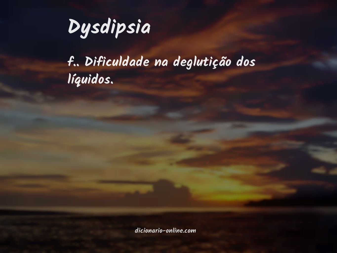 Significado de dysdipsia
