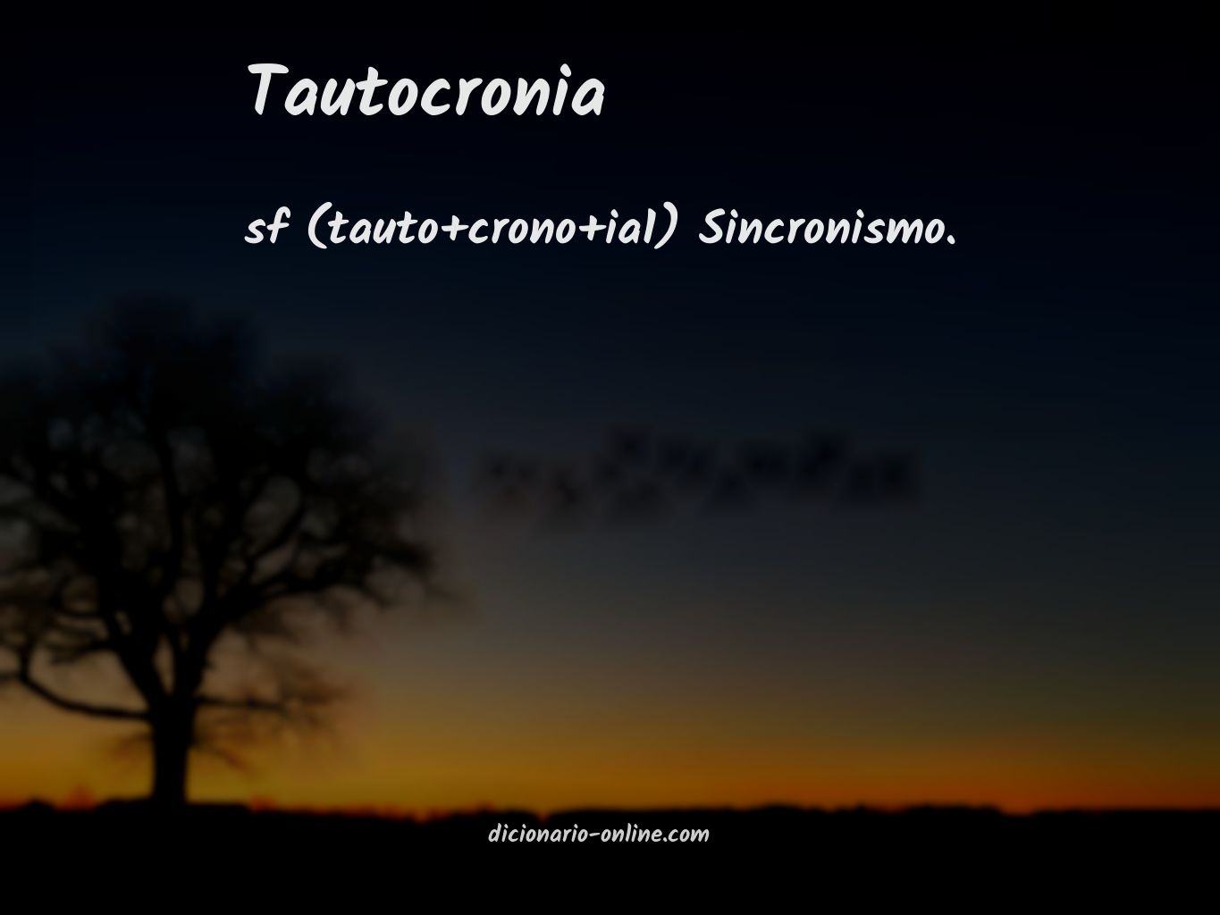 Significado de tautocronia