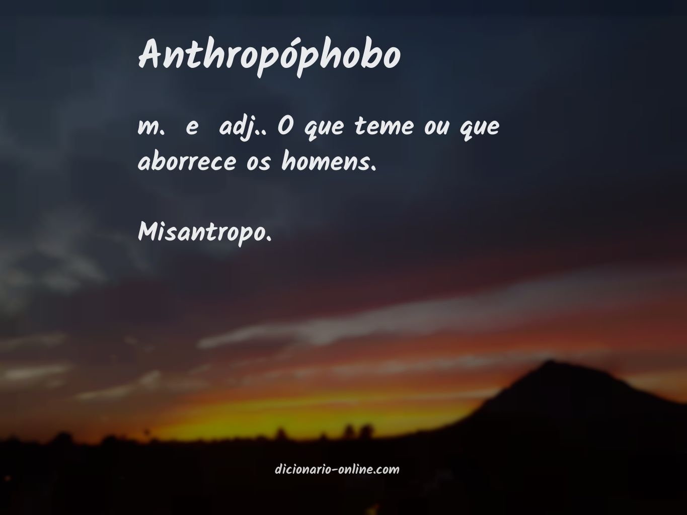 Significado de anthropóphobo