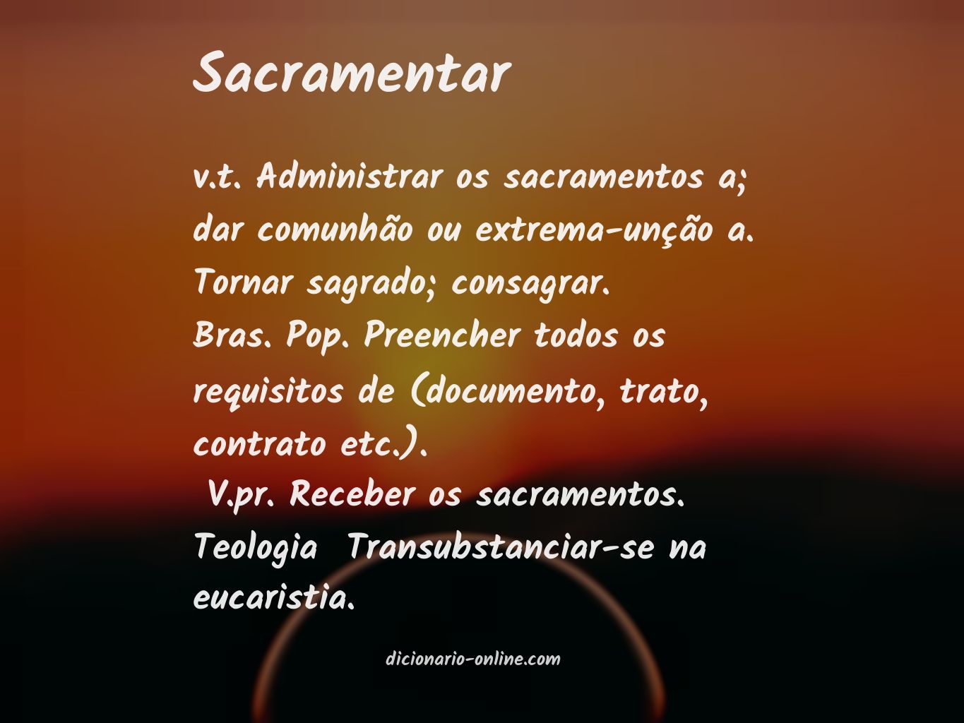 Significado de sacramentar