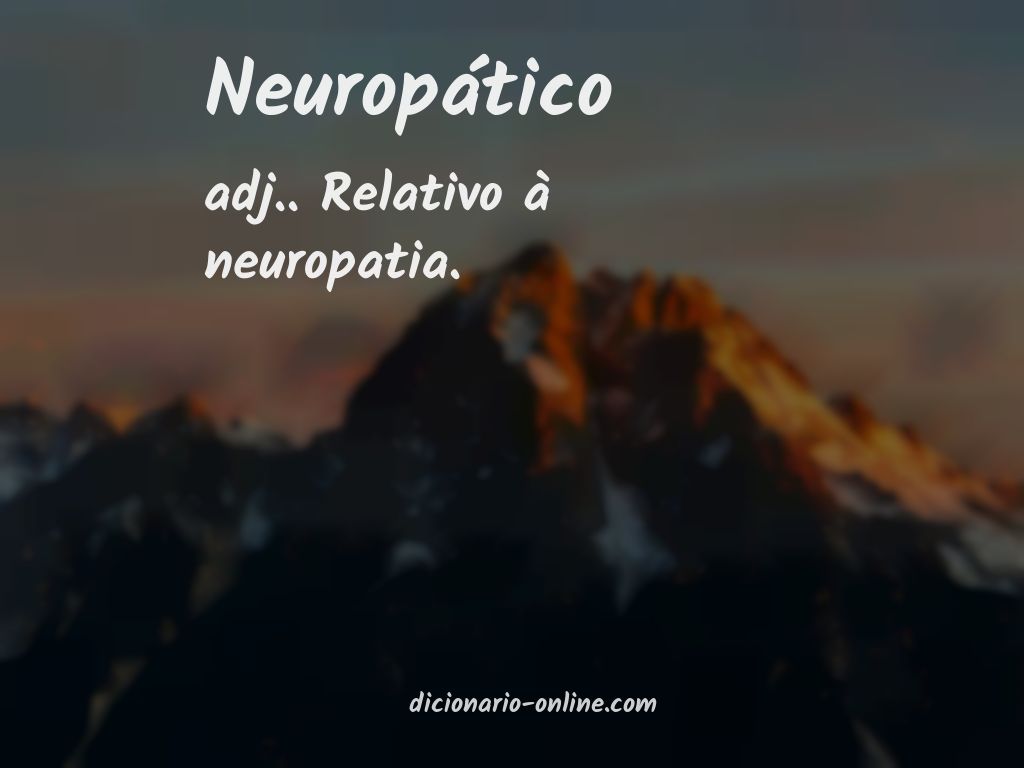 Significado de neuropático