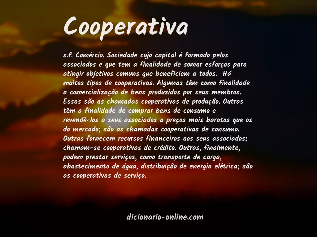 Significado de cooperativa