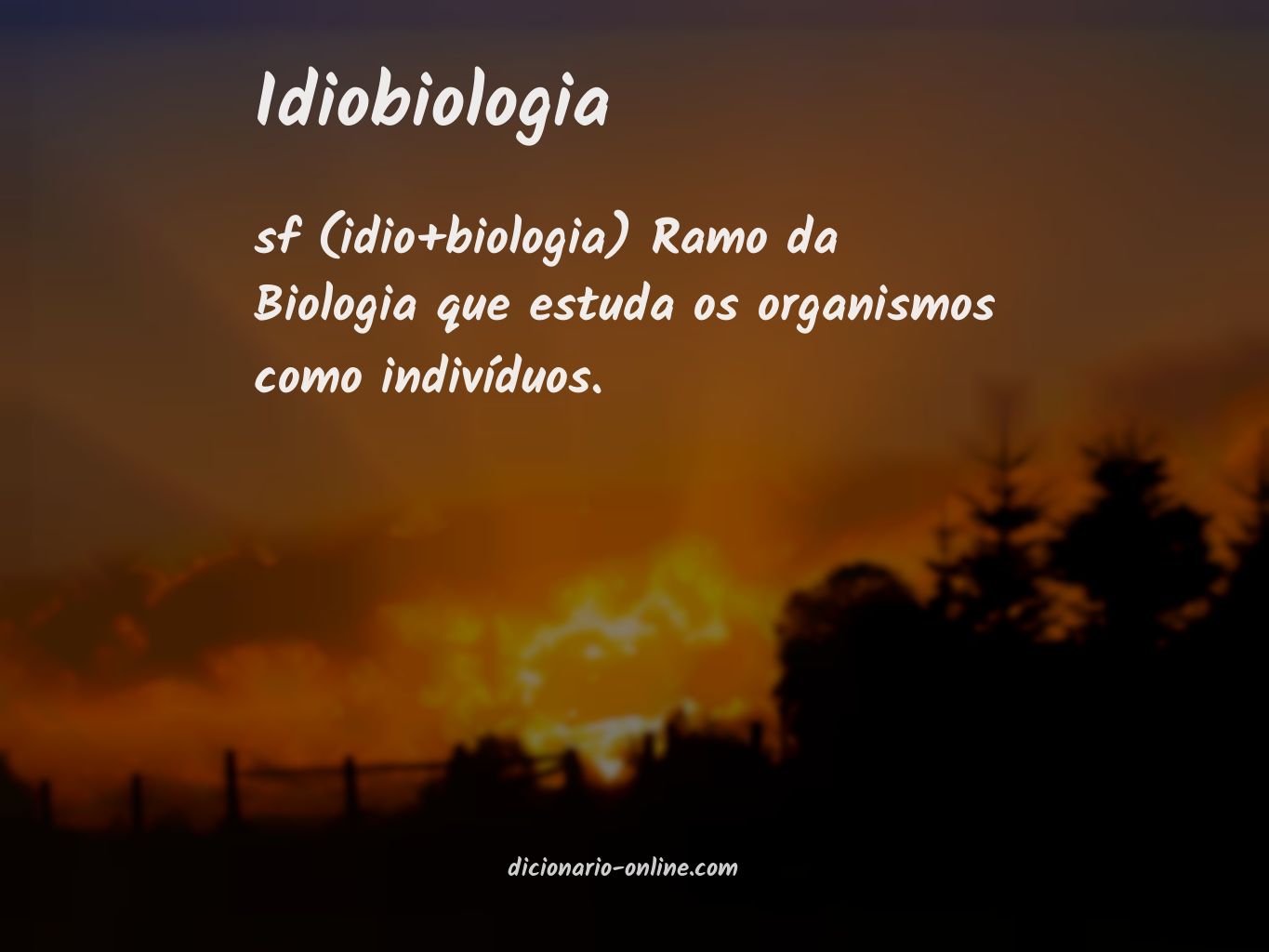 Significado de idiobiologia