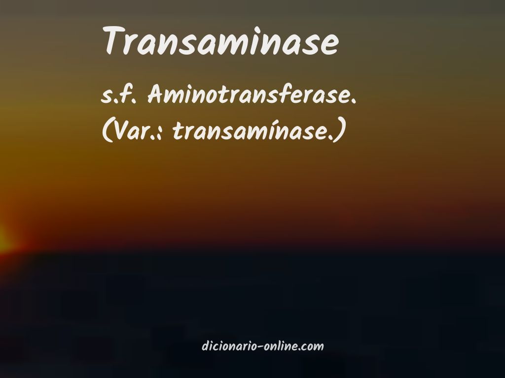 Significado de transaminase