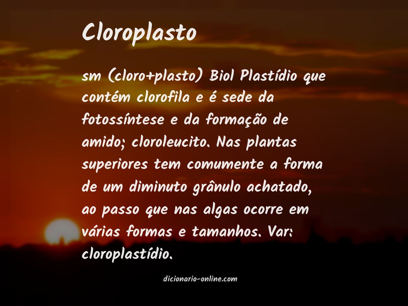 Significado de cloroplasto