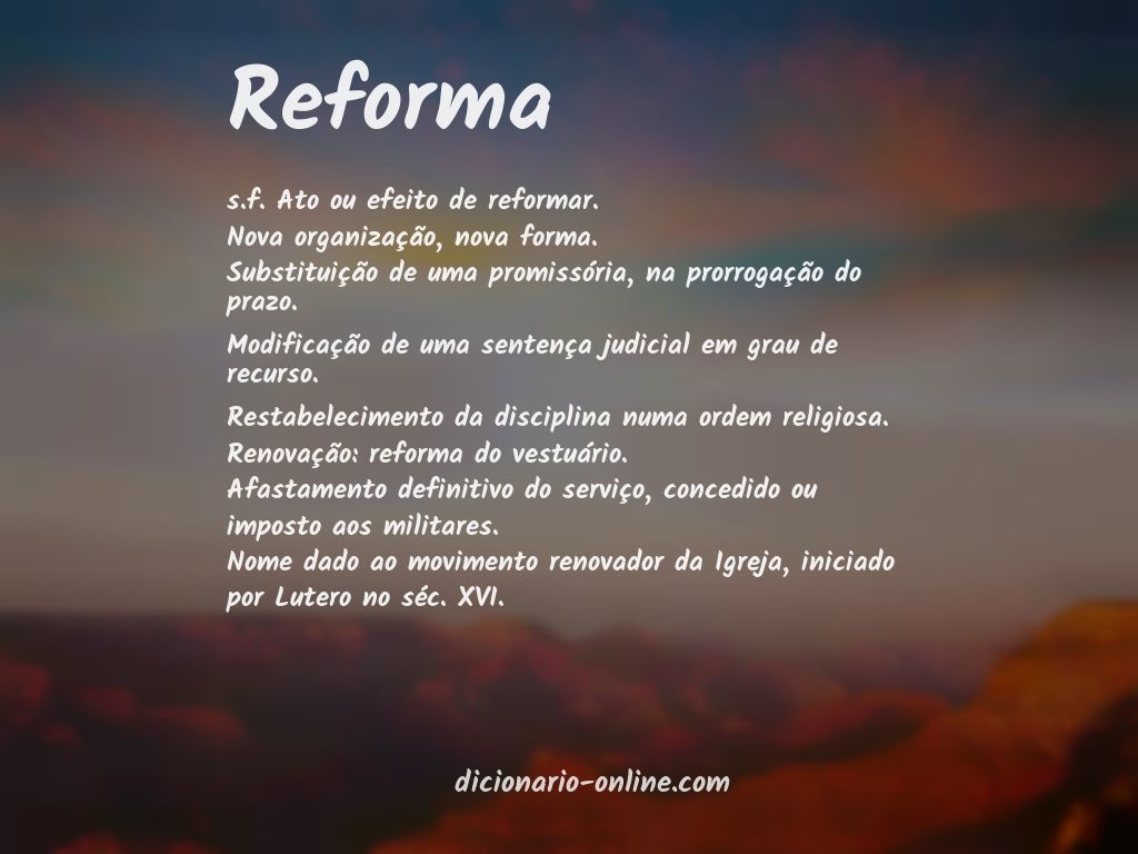 Significado de reforma
