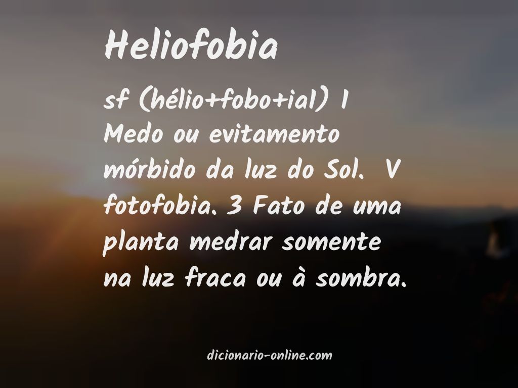 Significado de heliofobia
