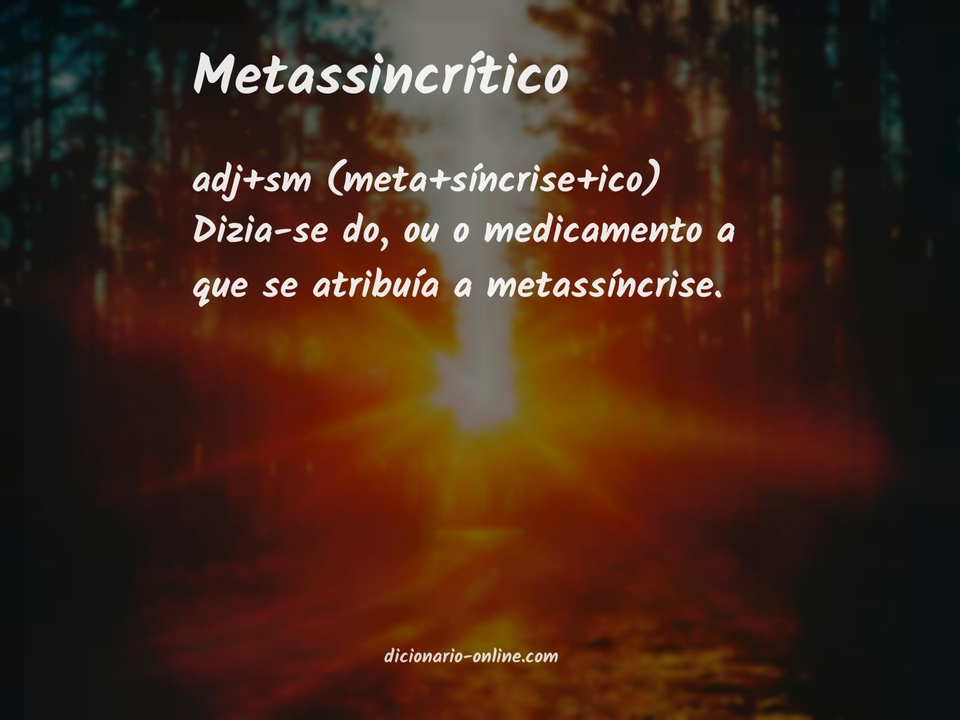 Significado de metassincrítico
