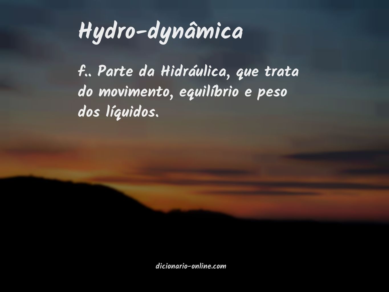 Significado de hydro-dynâmica