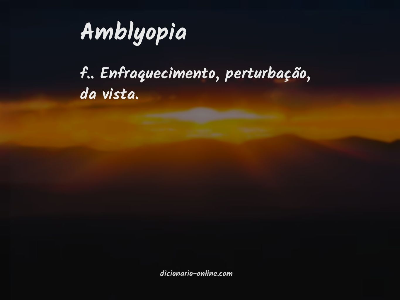 Significado de amblyopia