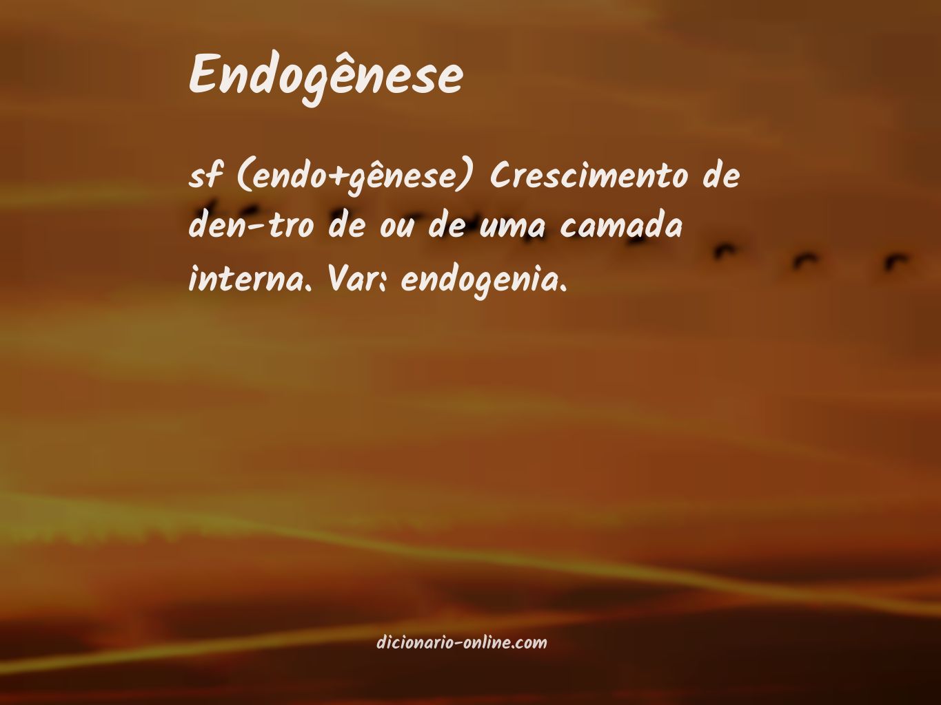 Significado de endogênese