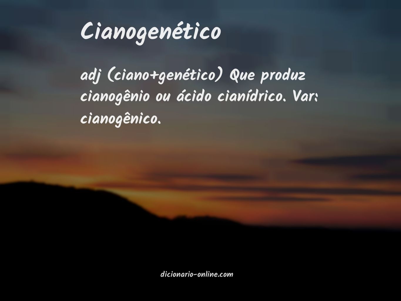 Significado de cianogenético
