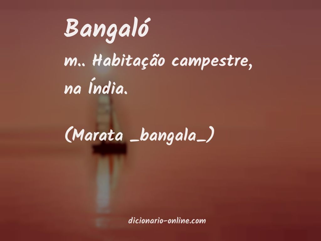 Significado de bangaló