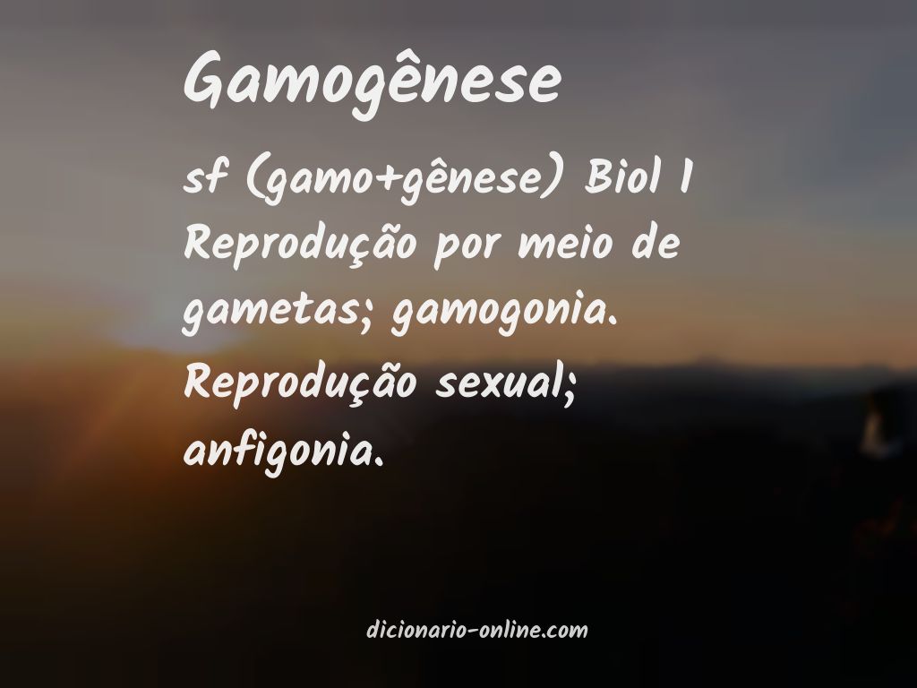 Significado de gamogênese