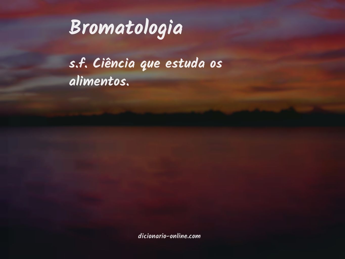 Significado de bromatologia