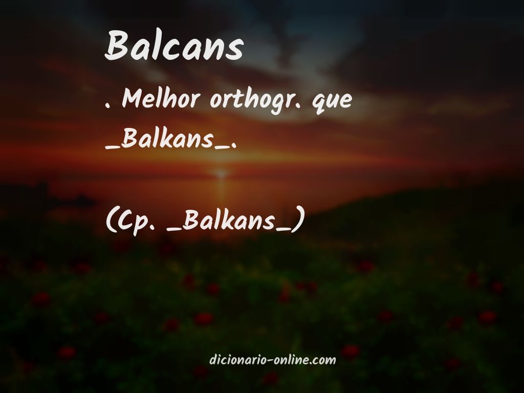 Significado de balcans