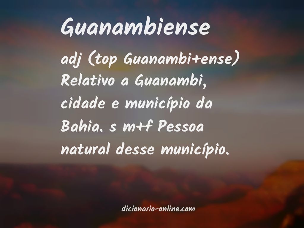 Significado de guanambiense