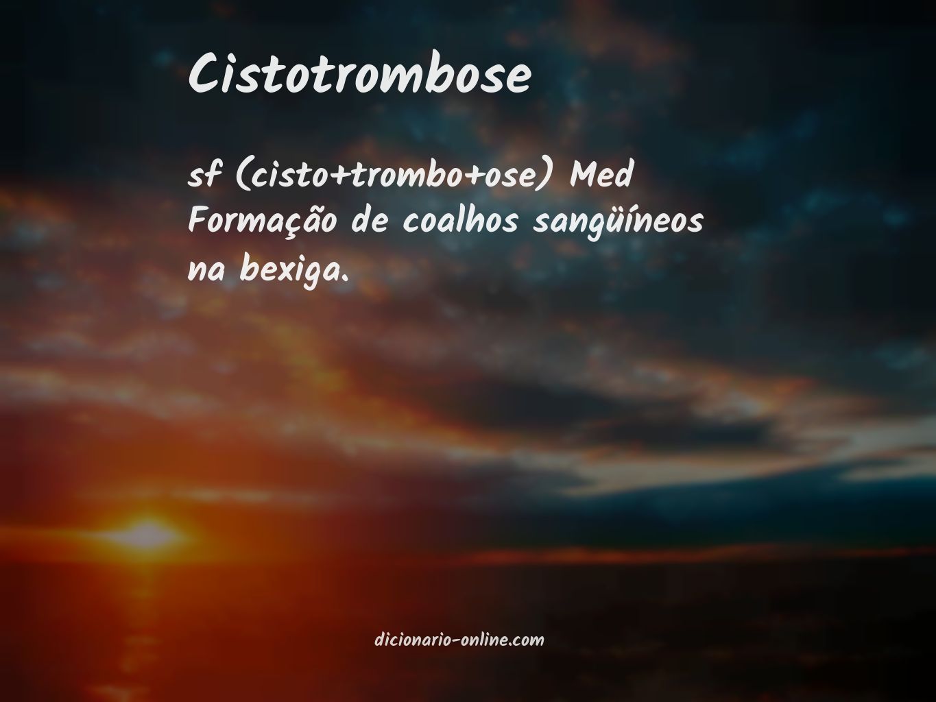 Significado de cistotrombose