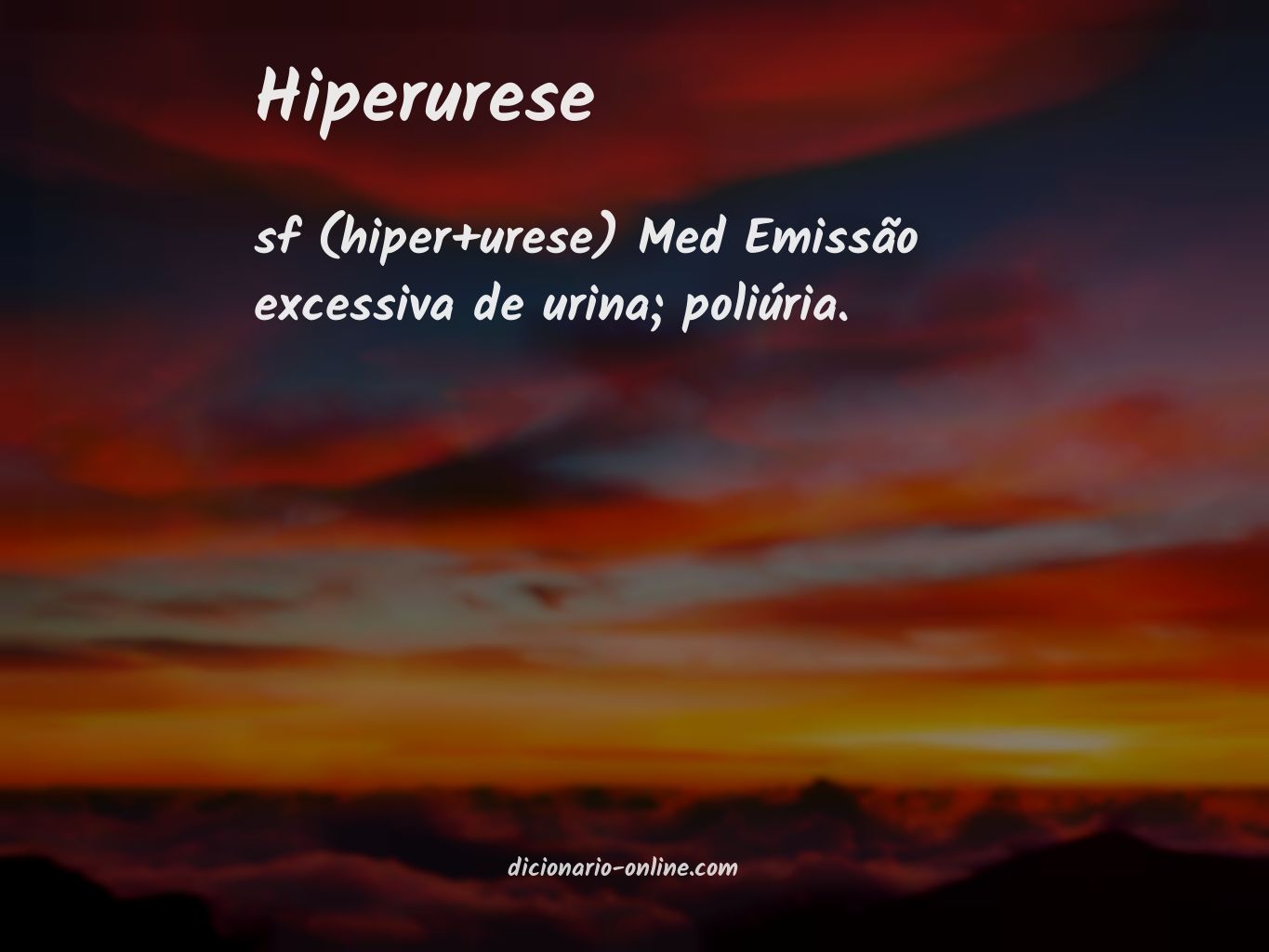 Significado de hiperurese
