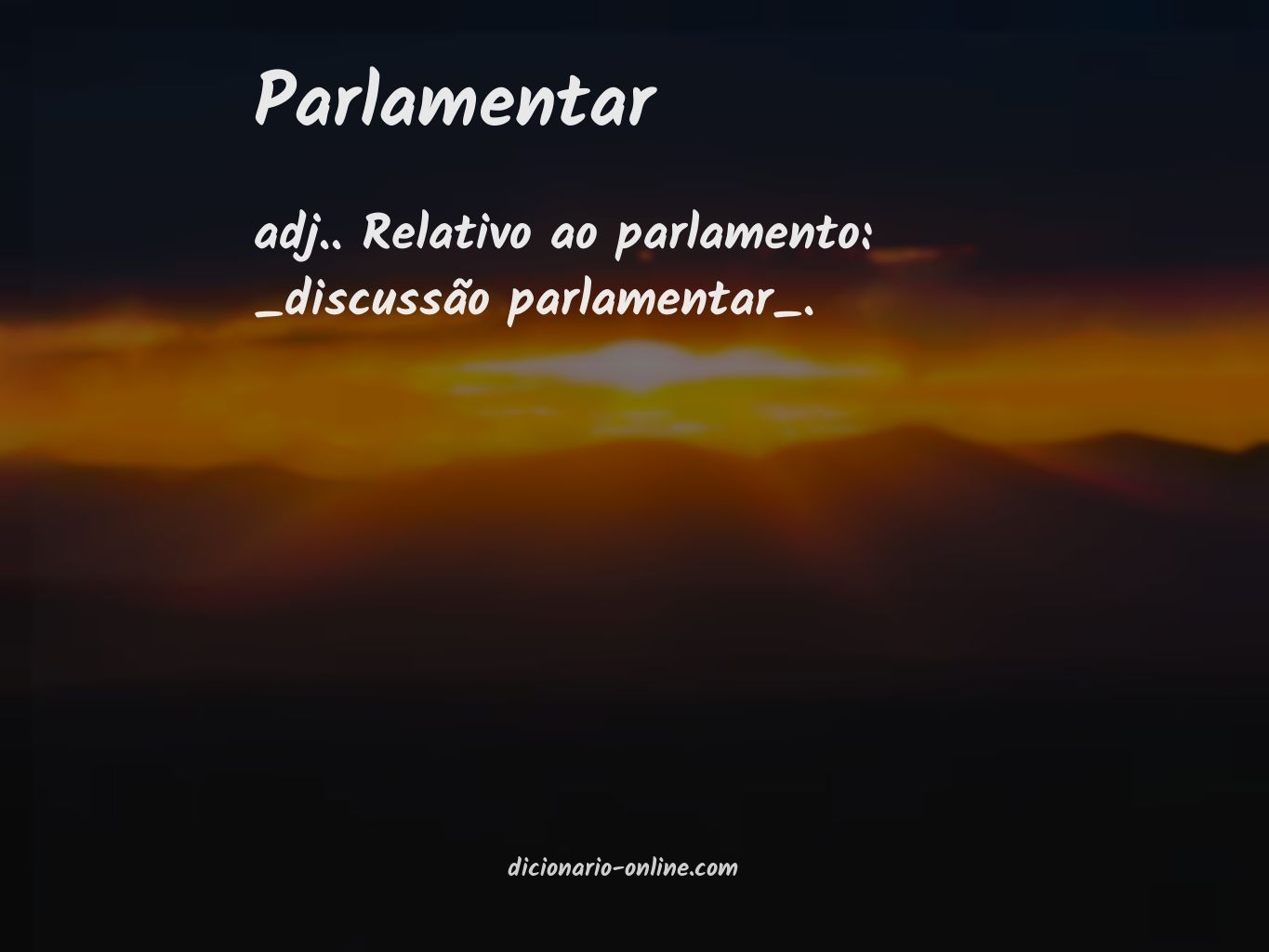 Significado de parlamentar