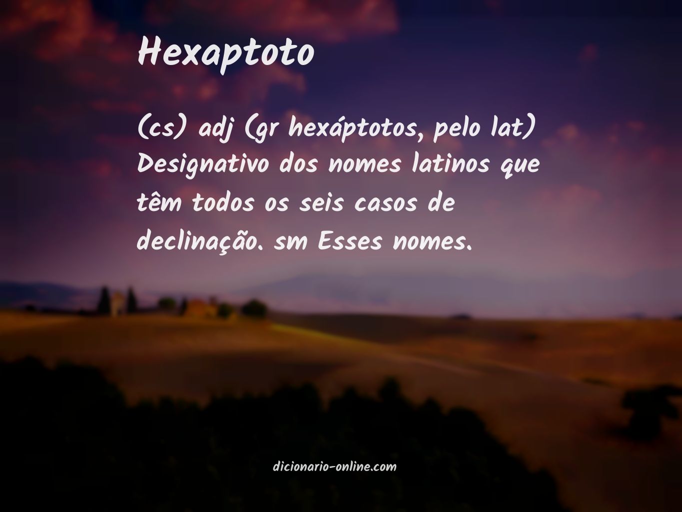 Significado de hexaptoto