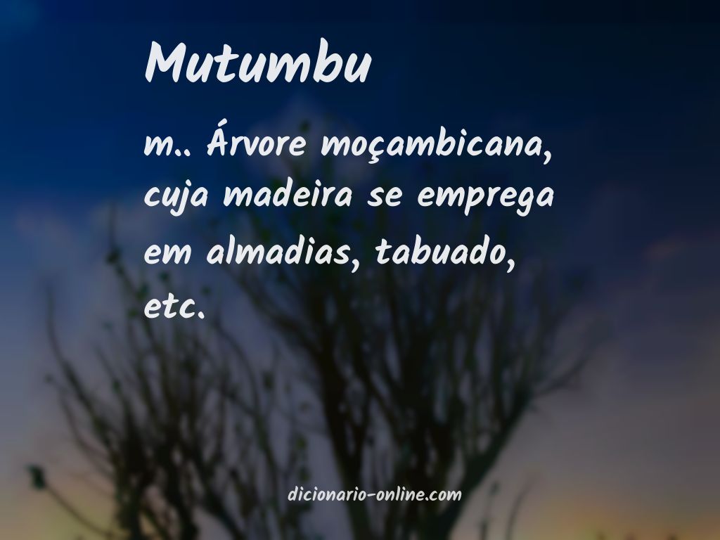 Significado de mutumbu