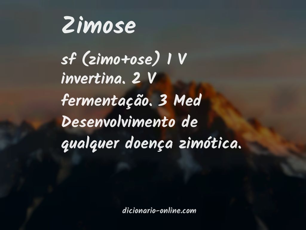 Significado de zimose