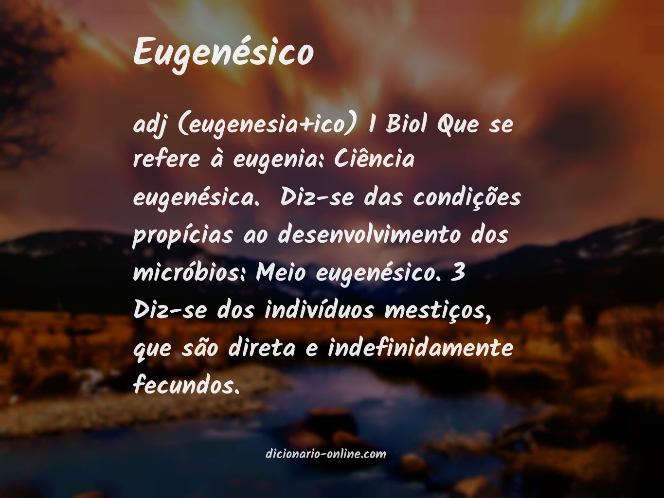 Significado de eugenésico