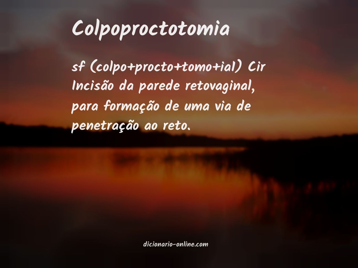 Significado de colpoproctotomia