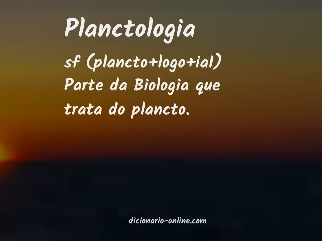 Significado de planctologia