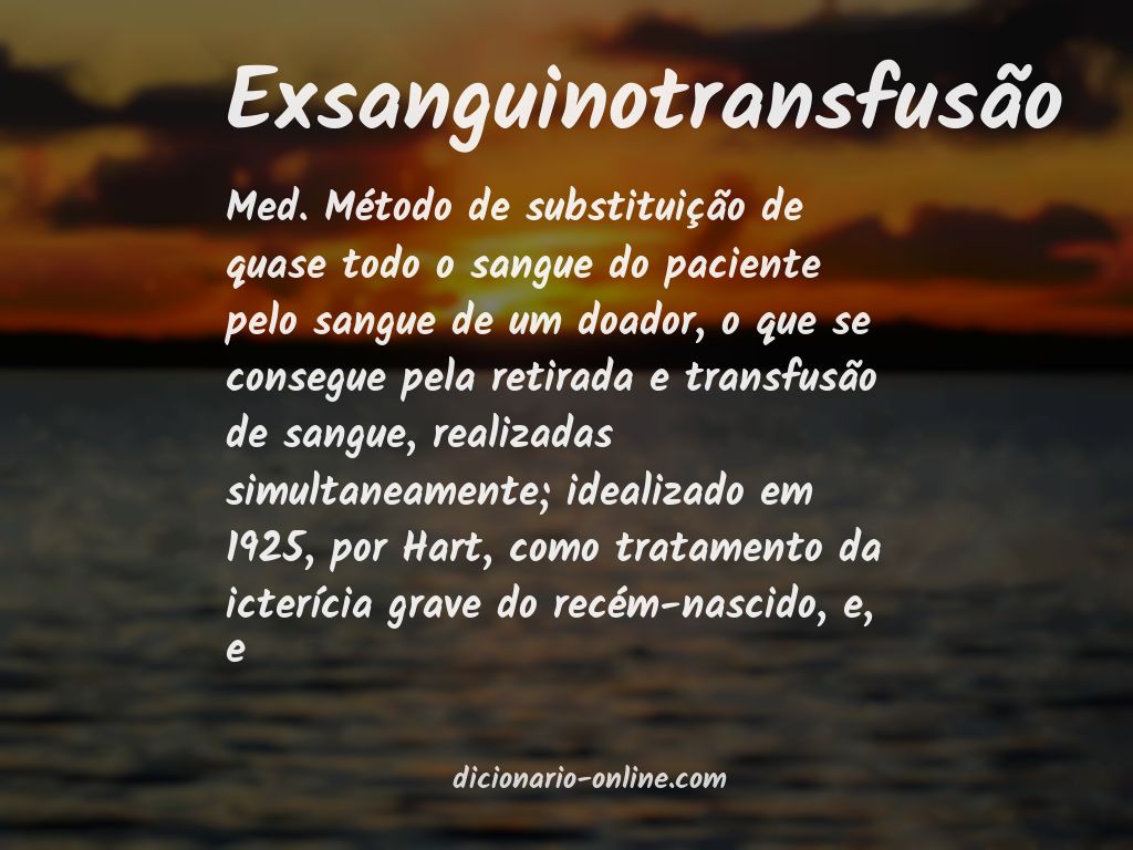 Significado de exsanguinotransfusão